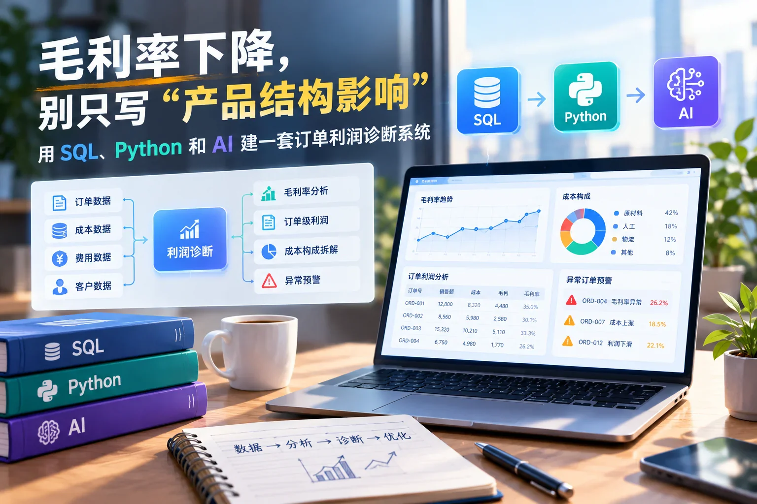 用 SQL、Python 和 AI 分析订单利润
